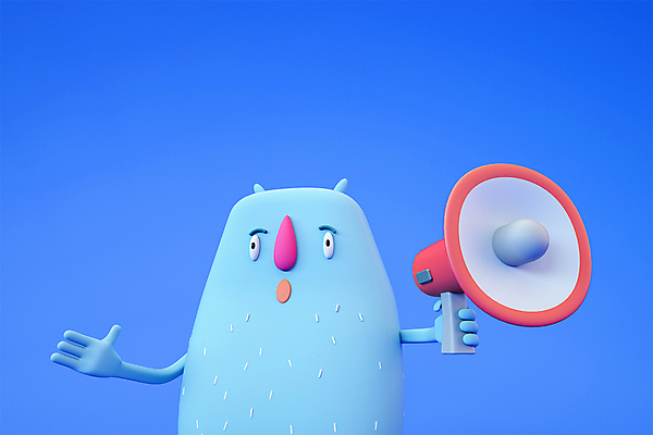 PSD 편집 편집이미지 캐릭터 한마리 디자인 교육 3D캐릭터 들기 사람없음 파란색 3D소스 3D 확성기 외침 디지털합성 몬스터 에듀 에듀케이션 편집소스 편집3D 1 컬러 모션 소리 파일형식