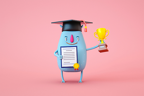 PSD 편집 편집이미지 캐릭터 한마리 디자인 교육 분홍색 학사모 졸업 3D캐릭터 들기 사람없음 3D소스 3D 졸업장 상패 트로피 디지털합성 몬스터 에듀 에듀케이션 편집소스 편집3D 모자_잡화 1 컬러 모션 상_우승 파일형식