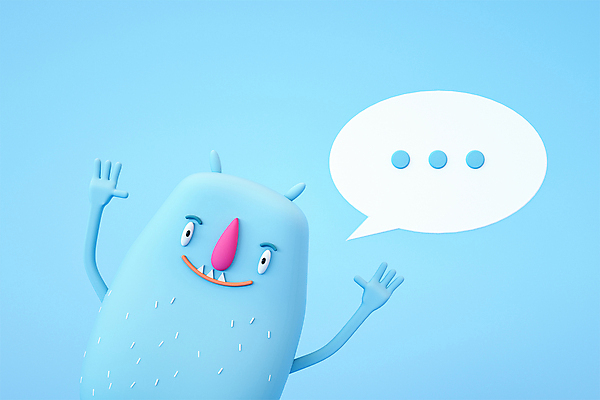 PSD 편집 편집이미지 캐릭터 한마리 디자인 교육 하늘색 말풍선 3D캐릭터 사람없음 3D소스 3D 손들기 만세 인사 디지털합성 안녕 몬스터 에듀 에듀케이션 편집소스 편집3D 1 모션 파란색 예절 파일형식