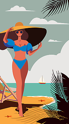 전신 구름 여자 수영복 일러스트 휴식 불가사리 한명 서기 성인 여름휴가 바캉스 선글라스 선베드 비치모자 열대잎 선박 성인여자한명만 국내일러스트 AI파일 자연요소 모자_잡화 1 옷 안경 컨셉 수상교통 잎 의자 모션 휴가 극피동물 사람 여자한명만 성인여자만 파일형식 벡터 여름_계절