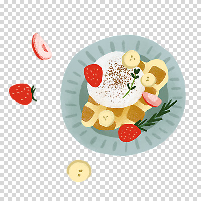 편집 편집이미지 접시 딸기 디저트 바나나 누끼 사람없음 달콤 생크림 로즈메리 PNG 편집소스 크로플 식기 음식 과일 맛 허브 크림 파일형식