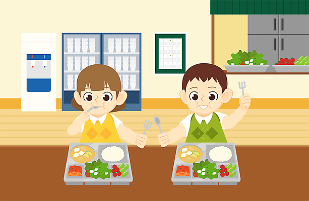 여자 어린이교육 교육 남자 어린이 포크 일러스트 들기 소녀 소년 상반신 두명 숟가락 샐러드 먹기 친환경 채식 자연학습 식판 그린데이 급식 급식소 식습관 식습관개선 정수기 어린이만 저탄소 국내일러스트 AI파일 식기 음식 모션 데이이벤트 수저 사람 환경 체험학습 녹색성장 파일형식 벡터