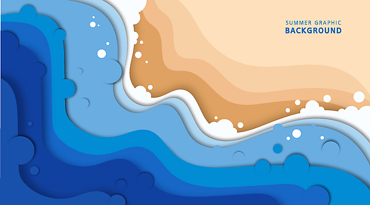 파도 바다 백그라운드 일러스트 해변 사람없음 여름 파란색 물방울 원형 그라데이션 여름배경 국내일러스트 AI파일 도형 계절 컬러 파일형식 벡터