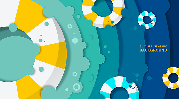 물결 백그라운드 일러스트 사람없음 여름 파란색 원형 튜브 그라데이션 여름배경 국내일러스트 AI파일 도형 계절 컬러 파일형식 벡터