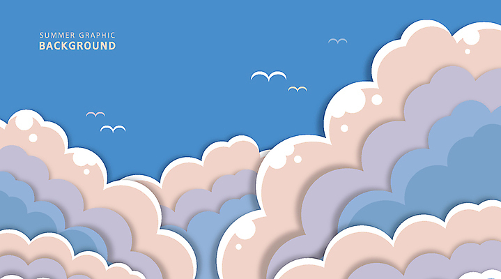 구름 백그라운드 여러마리 일러스트 갈매기 사람없음 여름 파란색 뭉게구름 여름배경 국내일러스트 AI파일 자연요소 계절 컬러 다수 조류 파일형식 벡터 구름_자연