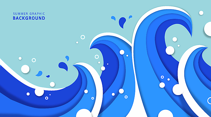 파도 바다 백그라운드 일러스트 사람없음 여름 파란색 물방울 원형 여름배경 국내일러스트 AI파일 도형 계절 컬러 파일형식 벡터