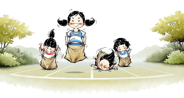 전신 PSD 나무 여자 어린이 일러스트 소녀 경기 여러명 운동복 달리기 점프 가을 잡기 즐거움 트랙 자루 체육대회 포대 넘어짐 열심 포대자루 소녀만 국내일러스트 식물 옷 계절 감정 스포츠 다수 모션 사람 체육 대회 여자만 어린이만 파일형식