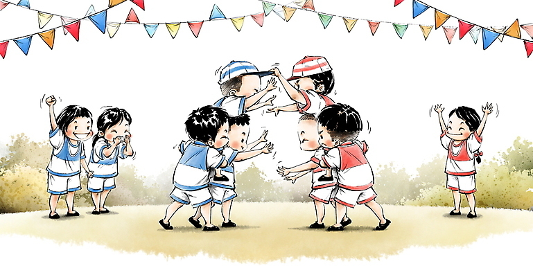 전신 PSD 모자 여자 남자 어린이 일러스트 응원 협력 함께함 서기 소녀 경기 소년 여러명 운동복 파이팅 주먹 만세 가을 잡기 풀 즐거움 체육대회 손뻗기 가랜드 기마전 손흔들기 어린이만 뺏기 국내일러스트 식물 잡화 옷 계절 감정 스포츠 다수 컨셉 모션 사람 체육 파티용품 대회 파일형식