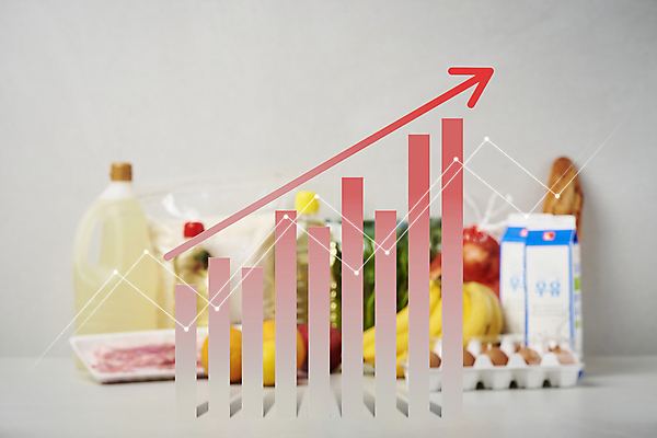 포토 스튜디오촬영 PSD 식재료 회색배경 그래프 바나나 실내 사람없음 계란 우유 쌀 식용유 바게트 가격 오브젝트 삼겹살 상승 인플레이션 국내포토 빵 백그라운드 컨셉 과일 유제품 곡류 돼지고기 내부 경제 알 회색 기름_음식 파일형식