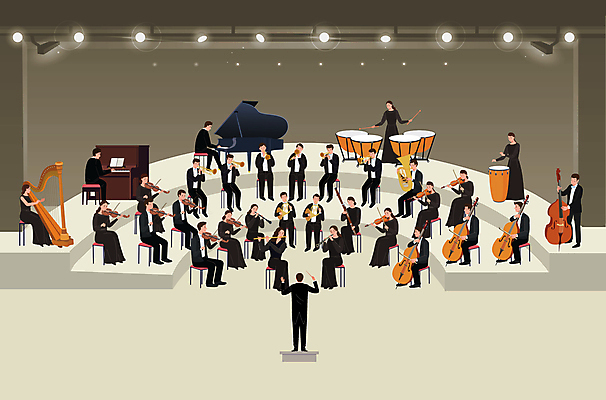 전신 PSD 여자 남자 연주 일러스트 조명 함께함 서기 들기 앉기 여러명 성인 공연 연주자 무대 악단 피아노 바이올린 첼로 하프 지휘자 연주회 합주 호른 관현악단 오케스트라 공연조명 비올라 콘트라베이스 튜바 트롬본 팀파니 성인만 콩가 첼레스타 국내일러스트 음악 다수 컨셉 모션 현악기 타악기 관악기 사람 이벤트 음악가 건반악기 금관악기 음악회 파일형식 찰현악기