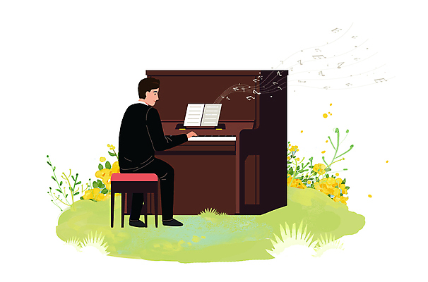 전신 PSD 남자 꽃 연주 의자 일러스트 한명 앉기 정장 잔디 성인 공연 연주자 악보 연주회 관현악단 성인남자한명만 첼레스타 국내일러스트 식물 1 옷 음악 가구 모션 타악기 사람 이벤트 음악가 악단 음악회 남자한명만 성인남자만 파일형식