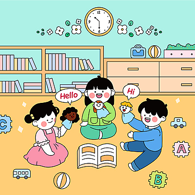 전신 영어 여자 남자 꽃 어린이 말풍선 일러스트 놀이 책장 함께함 들기 앉기 소녀 소년 책 세명 유치원 놀이방 유치원생 장난감자동차 벽시계 즐거움 서랍장 인형놀이 HELLO hi 놀기 손인형 손인형극 어린이만 영어유치원 국내일러스트 AI파일 식물 문자 교육 감정 인형 시계 가구 컨셉 모션 사람 장난감 인사 인형극 파일형식 벡터