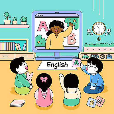 전신 알파벳 영어 여자 남자 화분 어린이 흑인 일러스트 책장 선반 영어교육 들기 앉기 소녀 소년 여러명 상반신 성인 책 장난감 손들기 모니터 유치원 유치원생 벽시계 서랍장 영어교사 원어민 토끼인형 영어교실 온라인강의 언택트 영어유치원 국내일러스트 AI파일 서양인 문자 교육 인형 시계 가구 다수 모션 수업 사람 컴퓨터 교사 토끼 강의 파일형식 벡터