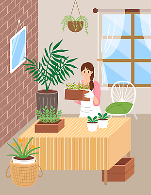 식물 여자 화분 의자 일러스트 창문 탁자 한명 들기 상반신 성인 상자 갈색 거울 식탁보 성인여자한명만 플랜테리어 홈가드닝 행잉플랜트 국내일러스트 AI파일 1 컬러 가구 모션 사람 인테리어 원예 여자한명만 성인여자만 파일형식 벡터