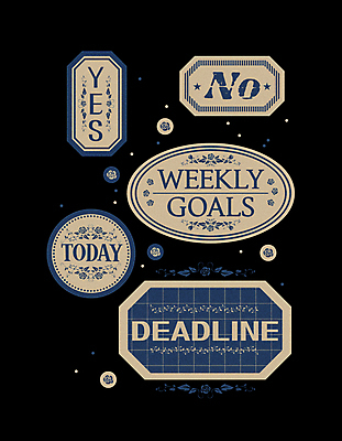 문자 영어 스티커 꽃무늬 일러스트 타이포그라피 사람없음 파란색 빈티지 원형 일주일 거절 승낙 노 복고 마감 베이지색 예스 오늘 뉴트로 국내일러스트 AI파일 도형 꽃 컬러 컨셉 무늬 선박 파일형식 벡터