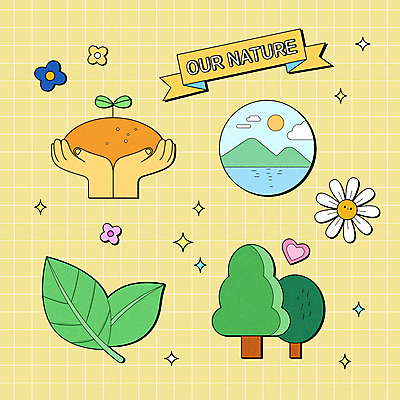 나무 손 꽃 리본 바다 스티커 잎 일러스트 자연 산 들기 풍경 사람없음 신체부위 태양 노란색 새싹 흙 하트 원형 친환경 체크무늬 격자 뉴트로 국내일러스트 AI파일 자연요소 모양 도형 식물 컬러 무늬 모션 사람 환경 생태계 복고 파일형식 벡터