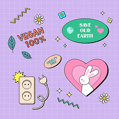 한마리 꽃 지구 스티커 잎 일러스트 사람없음 자연보호 보라색 재활용 토끼 콘센트 플러그 전기에너지 친환경 유기농 체크무늬 격자 동물보호 뉴트로 비건 비건화장품 국내일러스트 AI파일 식물 1 웰빙 컬러 무늬 포유류 자연 반려동물 환경 에너지 보호 사회이슈 복고 채식주의자 천연화장품 파일형식 벡터