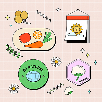 열매 분홍색 스티커 채소 오렌지 일러스트 자연 사람없음 태양 당근 달력 원형 사과 친환경 유기농 체크무늬 채식 격자 목화꽃 자연친화 뉴트로 비건 국내일러스트 AI파일 자연요소 도형 식물 웰빙 꽃 컬러 무늬 과일 뿌리채소 환경 생태계 복고 채식주의자 파일형식 벡터