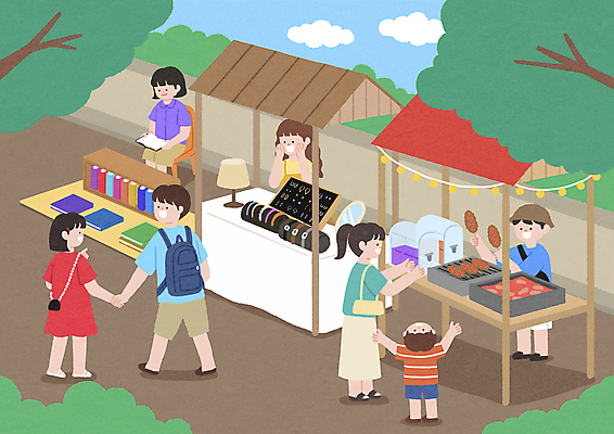 전신 PSD 나무 잡화 여자 남자 어린이 시계 의자 일러스트 장신구 서기 들기 앉기 소년 여러명 성인 책 쇼핑 판매 상점 손잡기 머리띠 떡볶이 상인 고객 구경 돗자리 주기 손모으기 핫도그 슬러쉬 플리마켓 국내일러스트 식물 음식 가구 다수 모션 패스트푸드 사람 손짓 시장 분식 파일형식