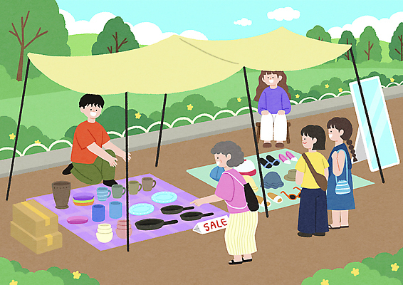 전신 PSD 나무 모자 그릇 여자 노년 남자 꽃 신발 의자 일러스트 서기 앉기 여러명 성인 컵 쇼핑 상자 판매 상점 가리킴 프라이팬 상인 고객 구경 전신거울 플리마켓 국내일러스트 식물 식기 잡화 가구 다수 모션 주방용품 사람 손짓 거울 시장 파일형식