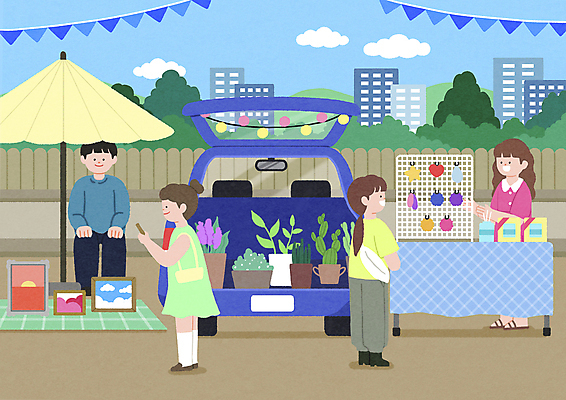 전신 PSD 식물 구름 여자 남자 화분 액자 일러스트 서기 들기 여러명 성인 건물 스마트폰 쇼핑 판매 상점 전시 가리킴 파라솔 상인 고객 구경 가랜드 키링 성인만 플리마켓 국내일러스트 자연요소 건축물 다수 모션 사람 손짓 핸드폰 스마트기기 시장 파티용품 파일형식