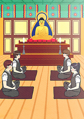 전신 PSD 여자 남자 일러스트 초 방석 여러명 성인 눈감음 사찰 연습 불상 명상 가부좌 부처 생활한복 템플스테이 성인만 국내일러스트 다수 불교 종교건축 모션 사람 앉기 체험 한복 파일형식