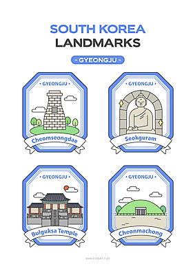 구름 아이콘 리본 한국 사람없음 파란색 관광지 라벨 경주 지역 불국사 첨성대 국내여행 랜드마크 석굴암 석불 천마총 2D아이콘 AI파일 자연요소 아시아 컬러 여행 프레임 경주_경상북도 경상북도 국보 불상 파일형식 벡터