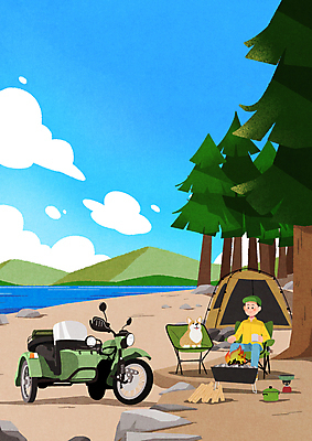 전신 PSD 나무 한마리 남자 반려견 일러스트 텐트 캠핑도구 한명 앉기 성인 바이크 캠핑 오토바이 강아지 숲 모닥불 감성 성인남자한명만 캠핑의자 모토캠핑 국내일러스트 식물 1 육상교통 컨셉 의자 모션 불 레저 사람 반려동물 도구 개 남자한명만 성인남자만 파일형식