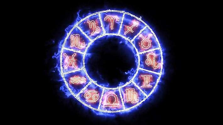 백그라운드 사람없음 빛 어둠 점성술 마법 양자리 물병자리 사자자리 처녀자리 염소자리 쌍둥이자리 천칭자리 물고기자리 황소자리 별자리기호 효과 4K MP4 해외동영상 클립영상 기호 별자리 동영상 파일형식