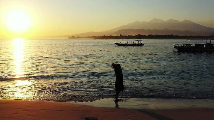 주간 바다 백그라운드 휴가 어류 한명 모래사장 야자수 맑음 흰색 4K MP4 해외동영상 클립영상 자연요소 나무 1 컬러 날씨 사람 수중동물 동영상 파일형식