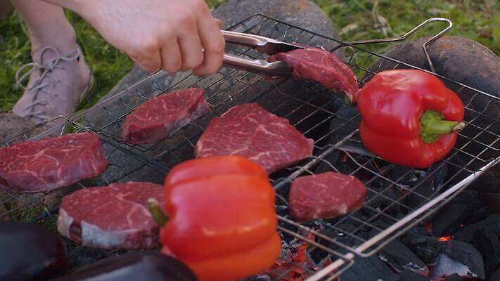 라이프스타일 접시 손 음식 컨셉 채소 자연 불 불꽃 파프리카 육류 요리 야외 여름 소풍 파티 정원 저녁식사 소고기 튀김 신선 닫기 연기 그릴 숲 바비큐 굽기 주말 숯 넣기 뒤뜰 화상 맛있는 4K MP4 해외동영상 클립영상 자연요소 식기 계절 식재료 모션 주방용품 이벤트 생활 신체부위 야외활동 식사 상처 구이 생태계 동영상 파일형식