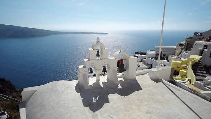 전통 바다 섬 여행 십자가 건축양식 사람없음 파란색 교회 탑 종 흰색 지중해 그리스 산토리니 그리스인 4K MP4 해외동영상 클립영상 서양인 건축물 건축 유럽 컬러 종교건축 건물 동영상 파일형식