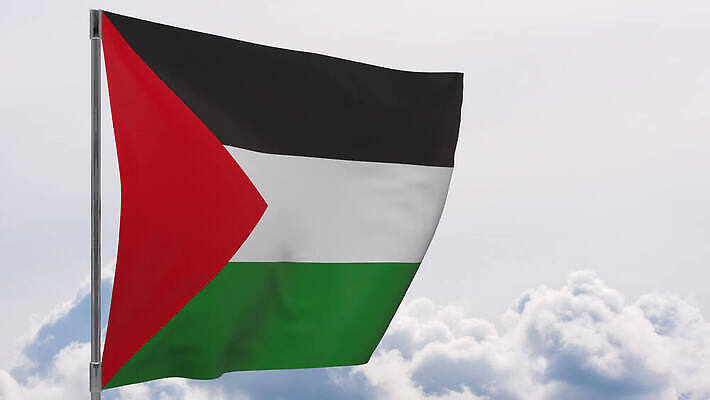 배너 물결 백그라운드 하늘 바람 사람없음 파란색 흰색 깃발 깃대 봉 애국심 전국 팔레스타인 4K MOV 해외동영상 클립영상 자연요소 컬러 중동 날씨 동영상 파일형식