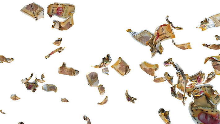 종이 백그라운드 컨셉 지폐 돈 비즈니스 성공 새로움 사람없음 금융 경제 3D 쌓기 쪽지 저축 흰색 시장 재산 인도인 디지털합성 투자 이익 활기 애니메이션 계산서 대출 빚 고립 MOV 해외동영상 슬로모션 클립영상 외국인 컬러 모션 촬영기법 동양인 동영상 파일형식