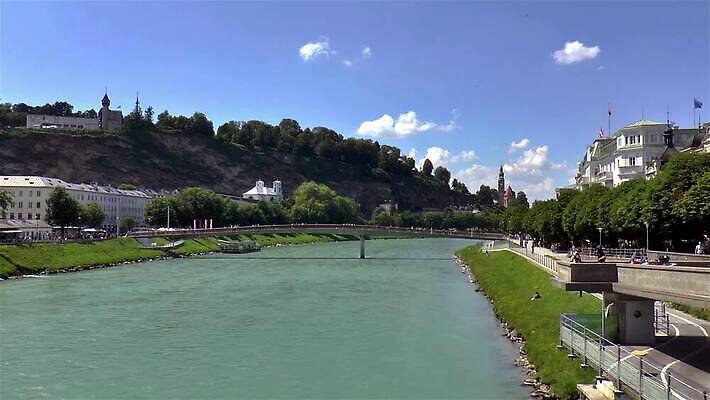 사람없음 물 강 흐름 오스트리아 잘츠부르크 MP4 해외동영상 클립영상 자연요소 유럽 컨셉 동영상 파일형식