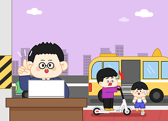 전신 구름 남자 도로 어린이 일러스트 탁자 하늘 빌딩 소년 상반신 성인 건물 세명 노트북 걷기 놀람 가리킴 보행로 위험 교통사고 스쿨버스 전봇대 변호사 남자만 안경낌 전동퀵보드 국내일러스트 AI파일 자연요소 직업 건축물 공공시설 감정 안경 길 육상교통 가구 컨셉 교통시설 모션 버스 표정 사람 손짓 전자제품 사건 퀵보드 파일형식 벡터