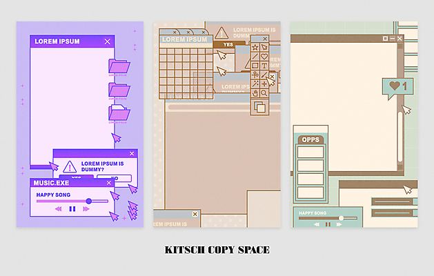 음악 말풍선 인터넷 일러스트 프레임 사람없음 보라색 하트 사이버 테두리 폴더 커서 인터넷창 검색창 경고문 베이지색 툴 프로그램 플레이어 카피스페이스 키치 국내일러스트 AI파일 모양 컬러 컨셉 문화예술 경고 공백 파일 파일형식 벡터