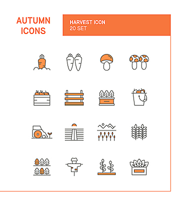 나무 식물 아이콘 사람없음 농작물 상자 새싹 농사 주황색 버섯 당근 수확 벼 가을 사과 나무상자 양동이 라인아이콘 담기 허수아비 트랙터 논밭 2D아이콘 AI파일 계절 컬러 밭 농업 과일 모션 곡류 뿌리채소 논 농기계 특수차량 파일형식 벡터