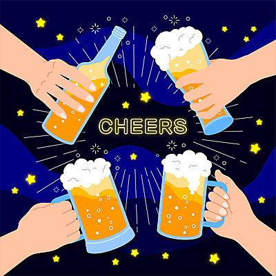 손 별 일러스트 맥주 병맥주 생맥주 들기 신체부위 파티 축제 남색 건배 맥주잔 맥주병 국내일러스트 AI파일 자연요소 컬러 술잔 모션 술병 주류 사람 이벤트 파일형식 벡터