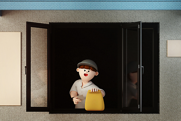 PSD 편집 편집이미지 모자 남자 창문 3D캐릭터 한명 들기 상반신 성인 종이봉투 3D 상점 오픈 디지털합성 직원 영수증 아르바이트 성인남자한명만 편집소스 드라이브스루 월간캐릭터 제이크 편집3D 캐릭터 1 잡화 모션 봉투 사람 금융 남자한명만 성인남자만 파일형식