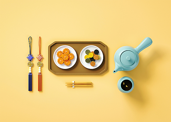 PSD 편집 편집이미지 접시 명절 젓가락 쟁반 사람없음 세트 하이앵글 노란색 3D소스 3D 추석 전통음식 찻잔 찻주전자 디지털합성 노리개 한과 명절음식 잣 약과 수정과 전통다과 젓가락받침대 편집소스 편집3D 전통 식기 기념일 음료 음식 뷰포인트 컬러 주전자 디저트 잔 전통소품 수저 견과류 전통차 다과 수저받침대 파일형식