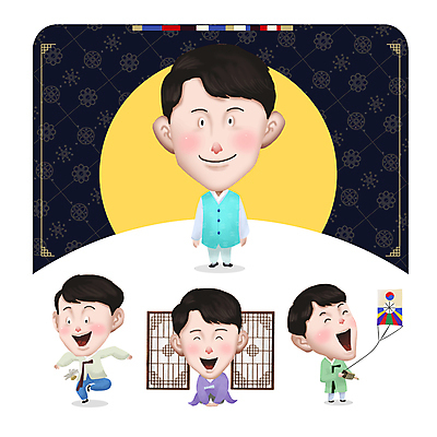 전신 명절 남자 아들 일러스트 서기 웃음 들기 앉기 여러명 청년 성인 추석 검은색 절 한복 연 즐거움 연날리기 전통문 제기차기 창호문 성인남자만 월간캐릭터 일러캐릭터 AI파일 캐릭터 한국전통 전통 기념일 감정 컬러 다수 가족 모션 표정 사람 문 놀이용품 전통놀이 인사 전통의상 남자만 성인만 파일형식 벡터