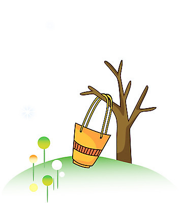 EPS 주간 클립아트 나무 잡화 여행 백그라운드 가방 일러스트 자연 한그루 풍경 초원 사람없음 야외 언덕 국내일러스트 자연요소 식물 1 생태계 파일형식 벡터
