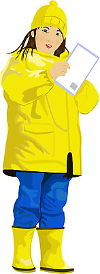 EPS 클립아트 여자 초등학생 어린이 일러스트 장화 한명 사람 소녀 겨울옷 우비 방한복 여자만 여자한명만 어린이만 소녀만 소녀한명만 국내일러스트 1 학생 옷 신발 겨울 파일형식 벡터