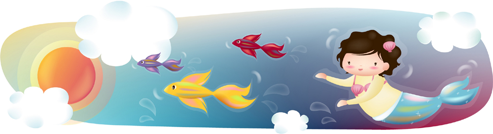 EPS 여자 초등학생 어린이 일러스트 상상 어류 한명 사람 소녀 판타지 태양 희망 꿈 인어공주 휴머니즘 인어 여자만 여자한명만 어린이만 소녀만 소녀한명만 국내일러스트 자연요소 1 학생 감정 동화 수중동물 공주님 파일형식 벡터