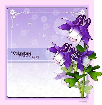 EPS 식물 꽃 컬러 백그라운드 꽃백그라운드 일러스트 봄꽃 자연 사람없음 보라색 꽃말 매발톱꽃 국내일러스트 봄 생태계 파일형식 벡터