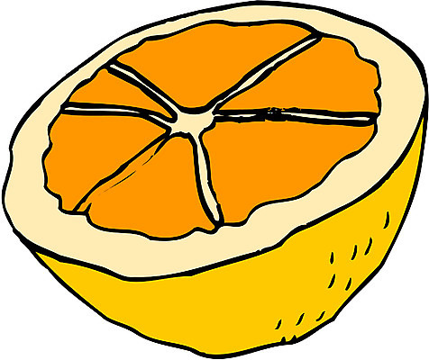 EPS 클립아트 식물 음식 컬러 오렌지 과일 일러스트 귤 사람없음 농작물 노란색 반쪽 반 국내일러스트 농업 파일형식 벡터