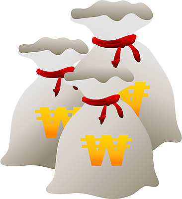 EPS 문자 기호 산업 상징 돈 일러스트 사람없음 금융 경제 원화 화폐기호 돈자루 주머니 묶기 국내일러스트 모션 재산 화폐 파일형식 벡터