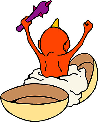 EPS 클립아트 식물 한국문화 한국전통 일러스트 상상 동화 뿔 전래동화 이야기 들기 사람 사람없음 손들기 방망이 균열 연기 도깨비 박 흥부와놀부 도깨비방망이 흥부놀부 등장 몬스터 나오기 가상인물 국내일러스트 동양문화 전통 모션 한국 파일형식 벡터