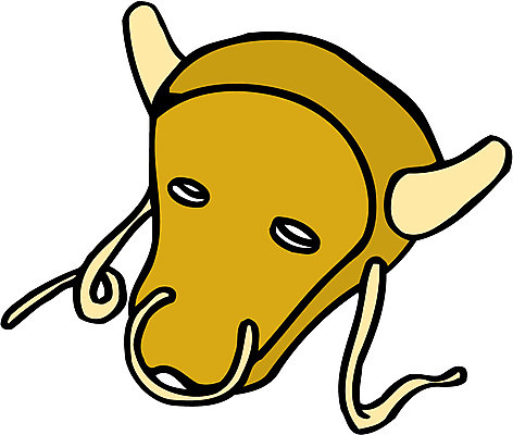 EPS 클립아트 한국문화 한국전통 일러스트 동화 전래동화 이야기 사람없음 한개 소 오브젝트 황소 탈 소가된게으름뱅이 코뚜레 황소탈 국내일러스트 1 동양문화 전통 포유류 한국 가면 고리 파일형식 벡터